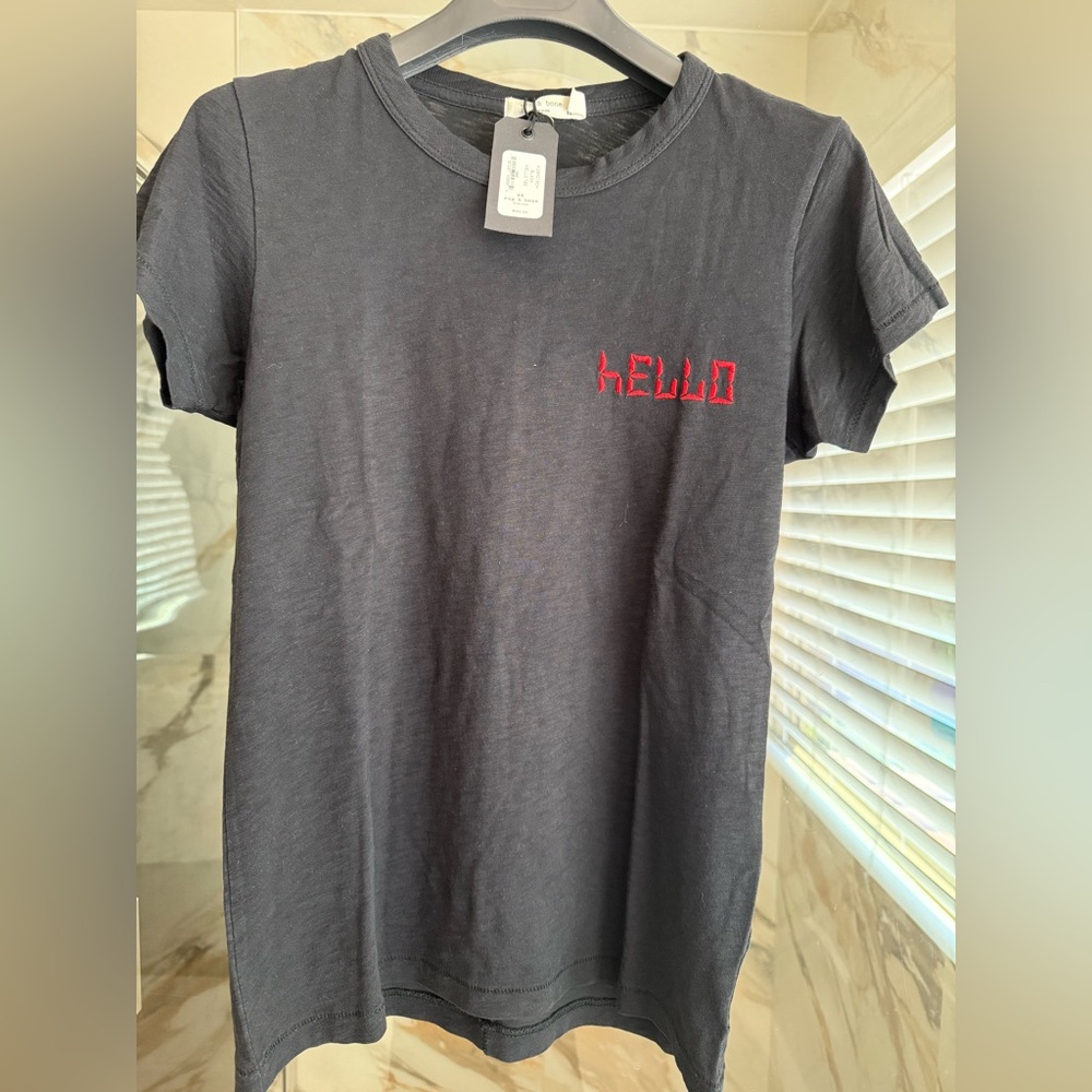 Rag & Bone ❤️🖤 Tee with Red Embroidery